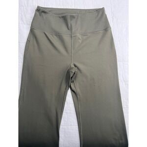 Athletic Works Womens Flare Leggings‎ Olive Green High Waist Lounge Workout Sz L